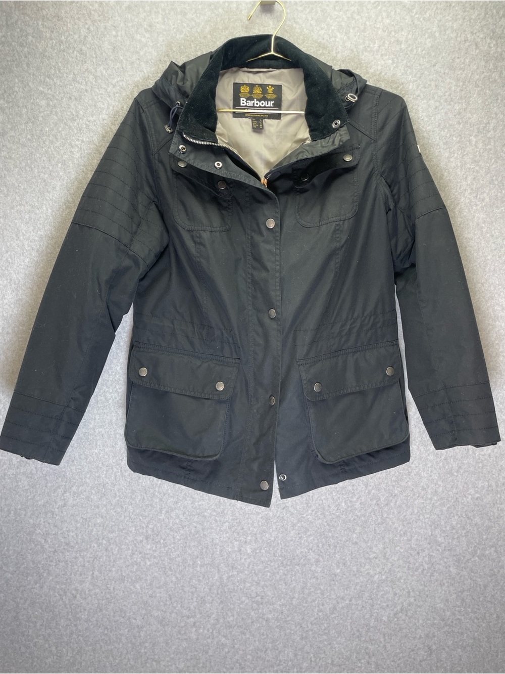 Barbour B INTL FANDOR Hooded Cotton Waxed Jacket Women’s 12